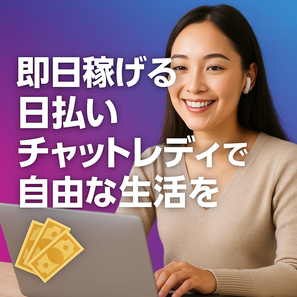 即日稼げる!日払いチャットレディで自由な生活を