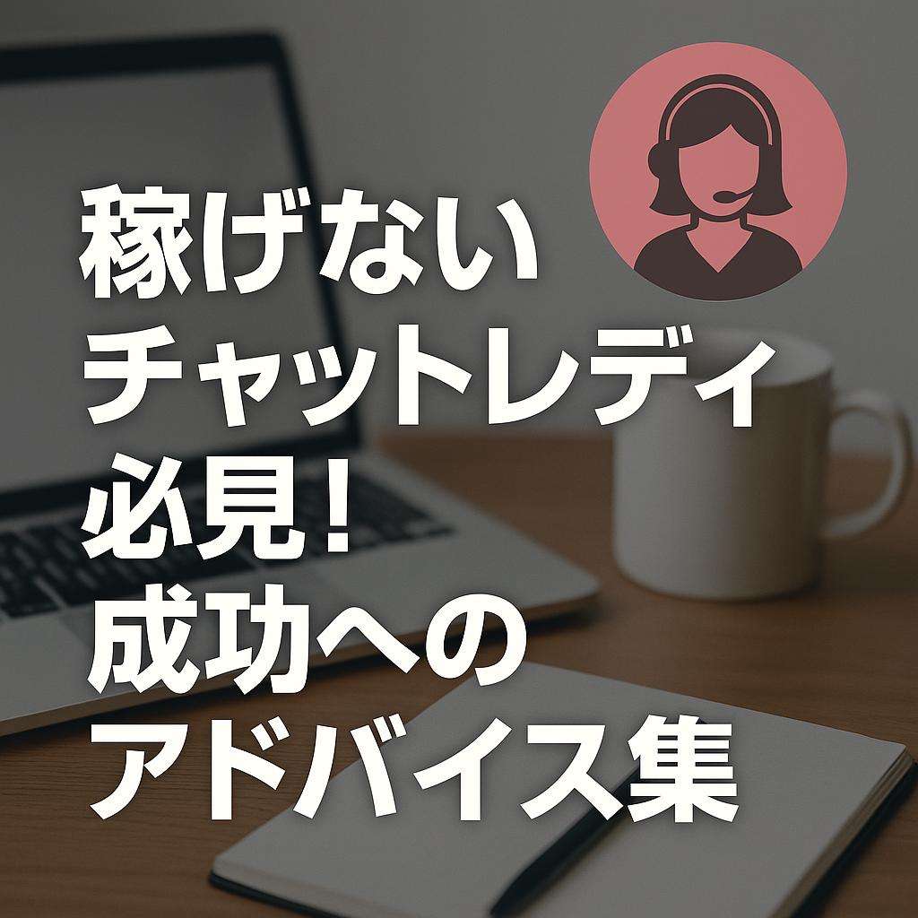 稼げないチャットレディ必見！成功へのアドバイス集