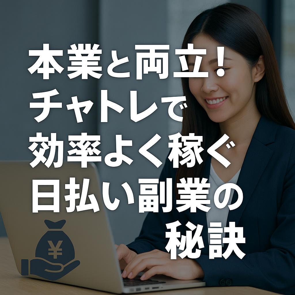 本業と両立!チャトレで効率よく稼ぐ日払い副業の秘訣
